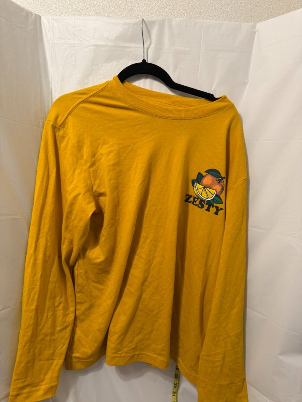 Original Use Zesty Fruit Graphic Yellow Long Sleeve T-Shirt Mens M